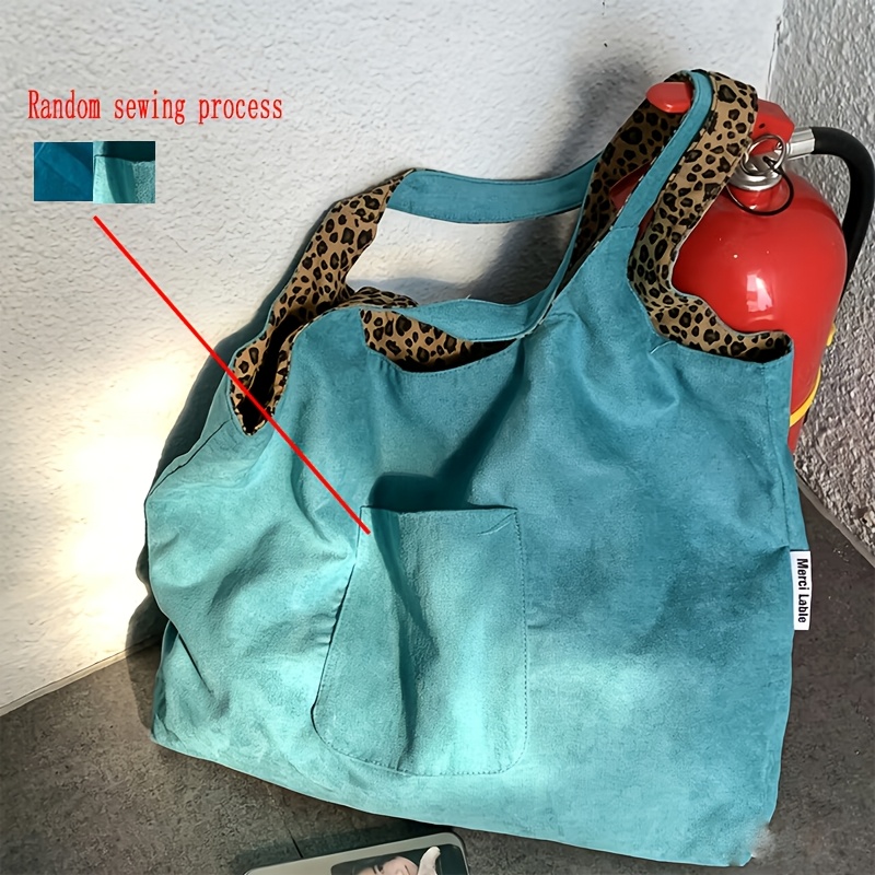 TEMU ["Sac à bandoulière pour femmes] Sac à bandoulière double face facile, sac à main tendance pour femmes, grand sac à imprimé léopard pour femmes,