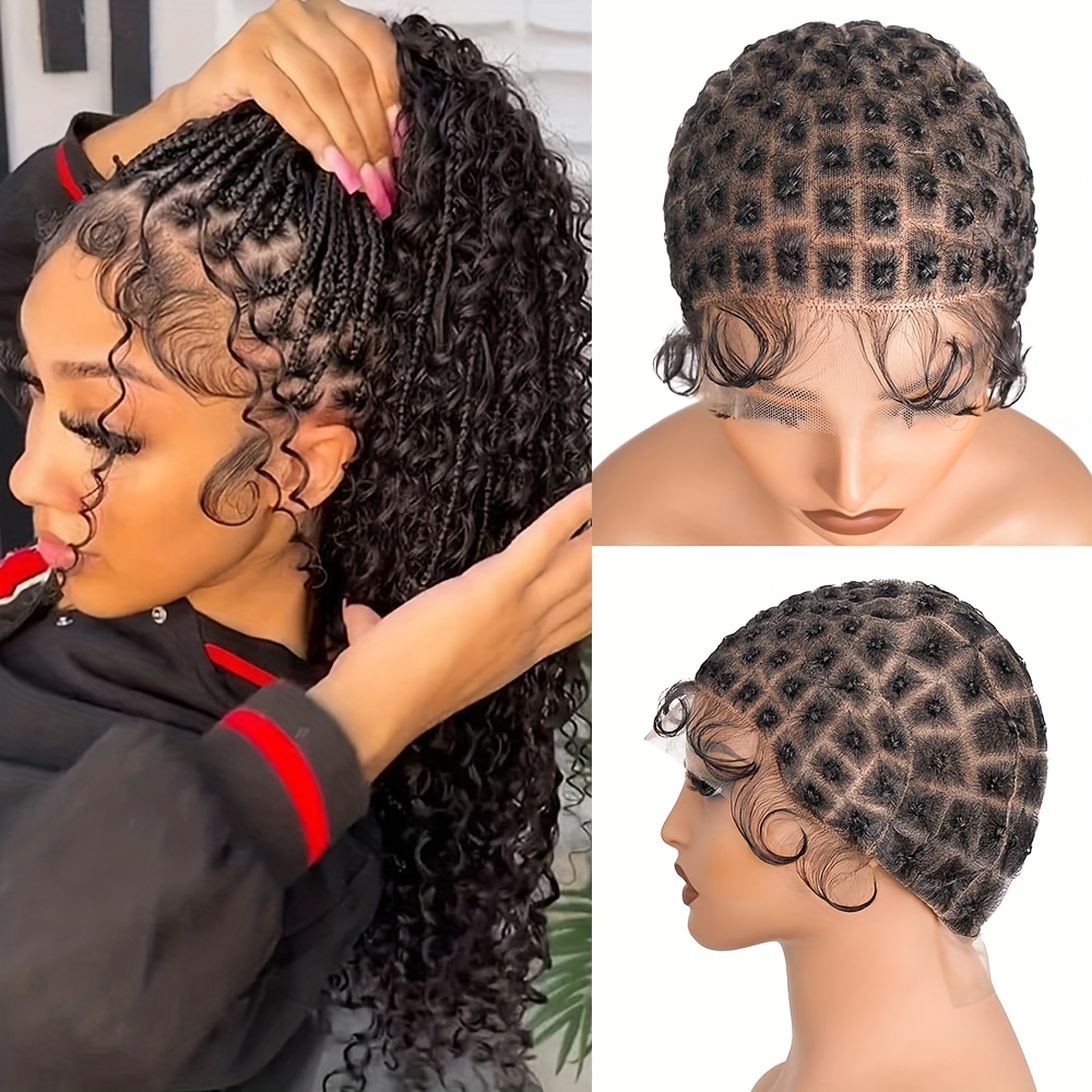 TEMU Braided Wig With Baby Hair Crochet Wig For Crochet Braids Hair Glueless Double Full Hd Lace Wig Caps For Women (122 Sections)