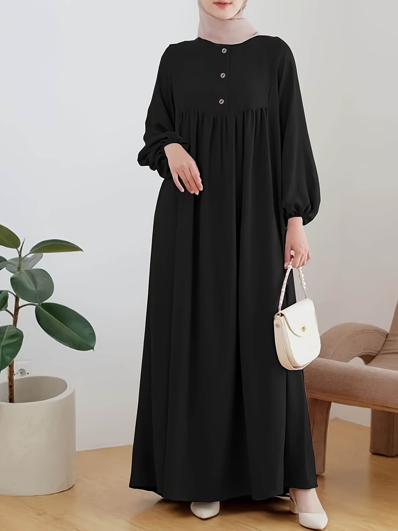 Womens Muslim Long Dress Fashionable Casual Sleeveless Solid