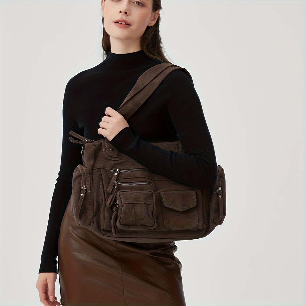 バッグ y2k 00s TOUGH body bag multi pocket tech Sunwel Fashion Y2k Black Purse Goth Multi-Pockets Shoulder Bag
