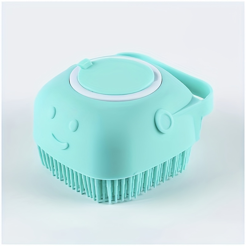 TEMU Silicone Pet Shampoo Brush With Built-in Dispenser - Gentle Massage Bath Comb For , No Batteries Needed, Ergonomic Handle, Options, Detachable Head For , Cat Grooming Tool, Userfriendly Design