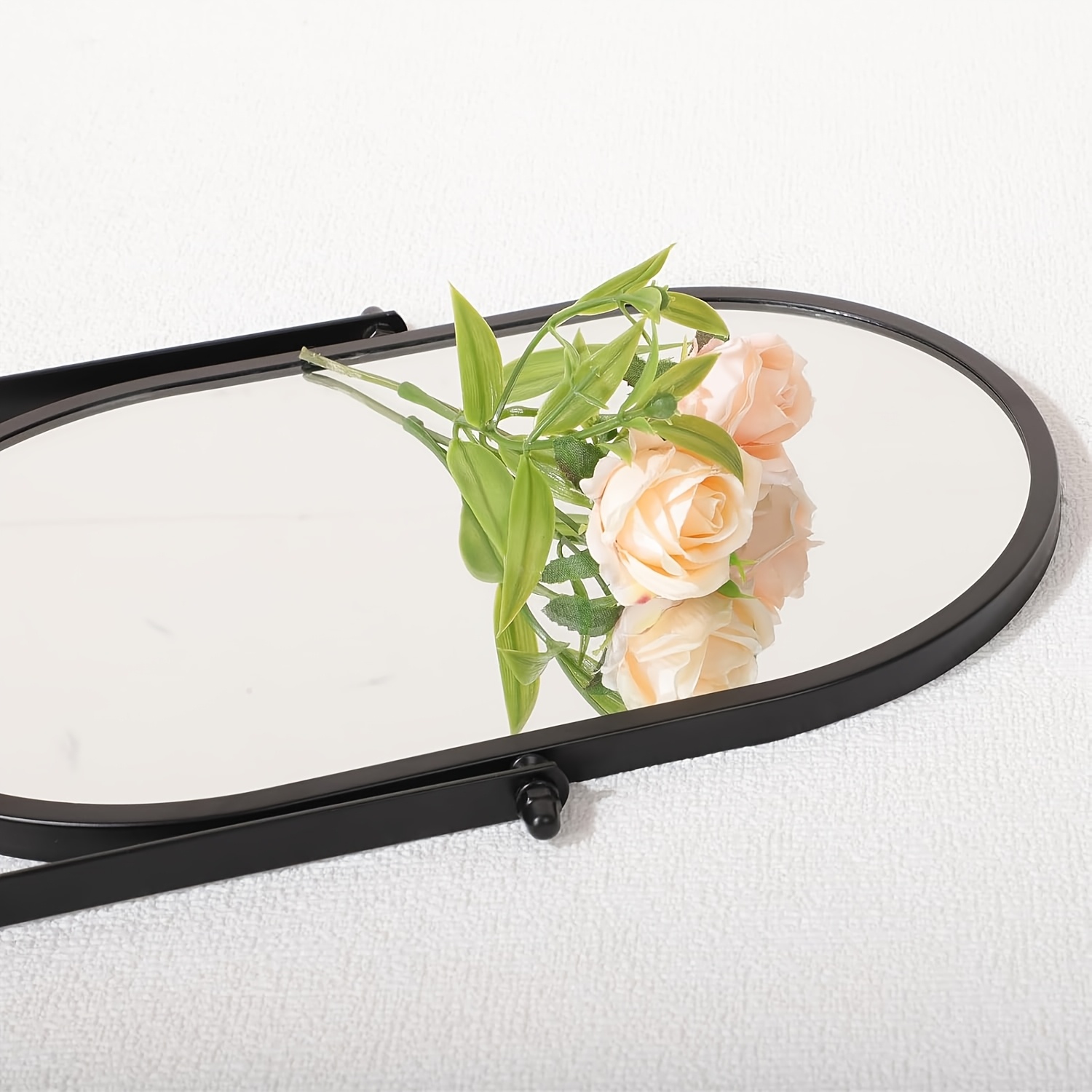 Large Rotatable Adjustable Angle Oval Dressing Mirror, Portable Standing Room Decor