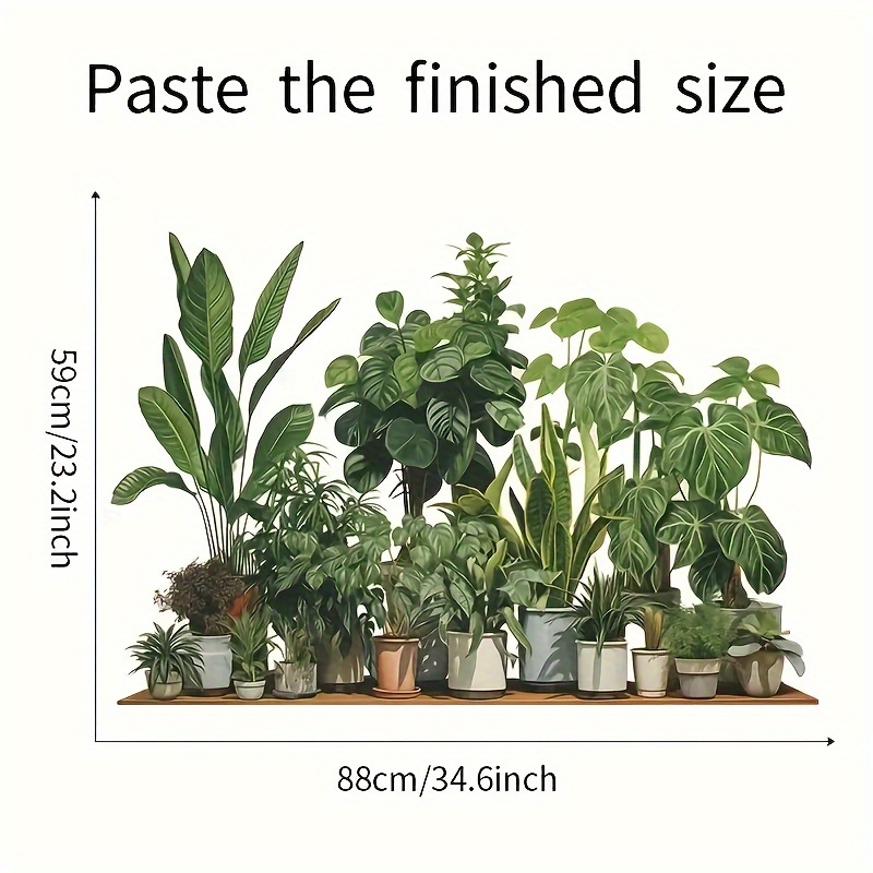 2pcs Stickers, Plant Potted Pattern Self-adhesive Wall Stickers, Bedroom Entrance Living Room Porch Home Decoration Wall Stickers, Wall Decoration Decals