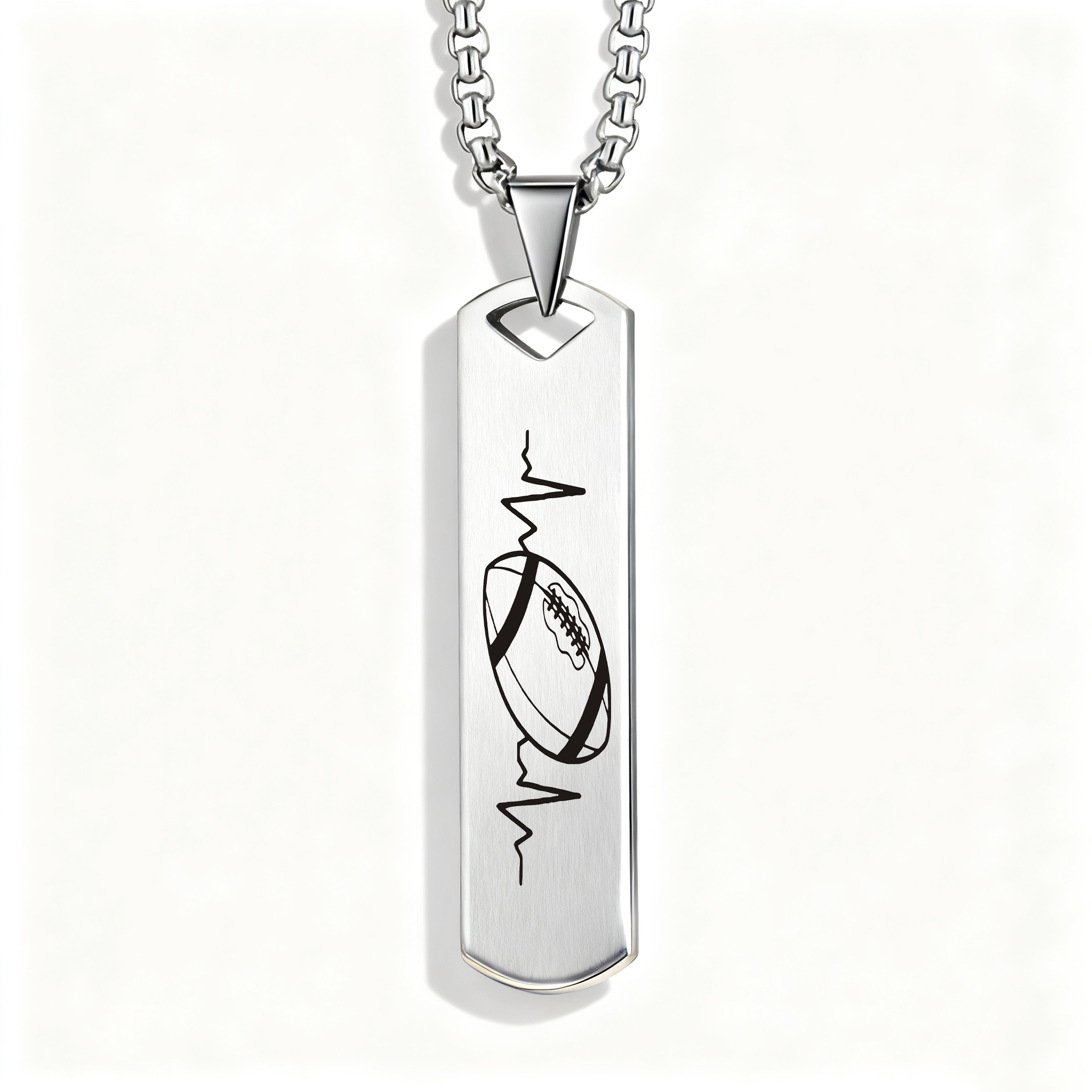 TEMU Collier avec pendentif en acier inoxydable présentant un motif de de cœur du , parfait pour les passionnés de sport. Un cadeau spécial pour les