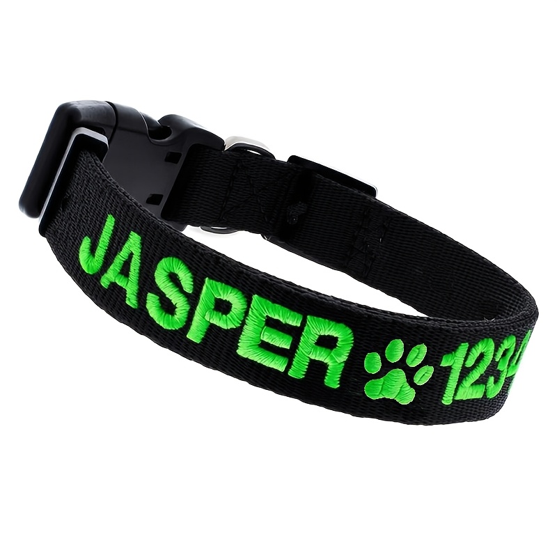 TEMU Embroidered And Phone Number Dog Collar, Customized Embroidered Text, Suitable For Small Dogs Medium-sized Dogs And Large Dogs, Avoid Losing