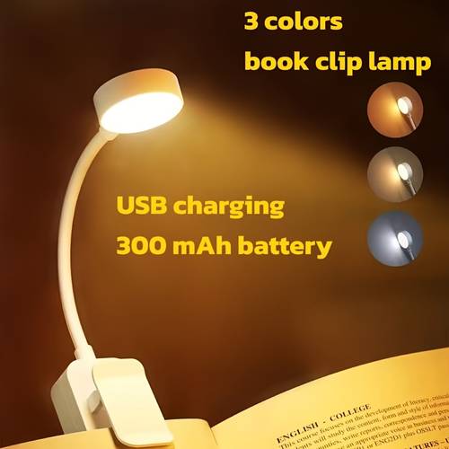 modern led desk lamp with switch usb rechargeable clip on desk light flexible for home use portable reading lamp suitable for bedroom living room kitchen