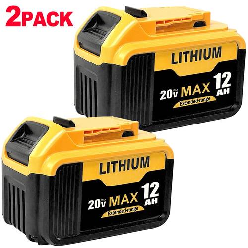2 pack 12000mah replace for dewalt 20v 60 battery compatible with dcb606 dcb609 dcb612 dcb201 dcb200 dcb206 dcb207 apply to for dewalt cordless power tools