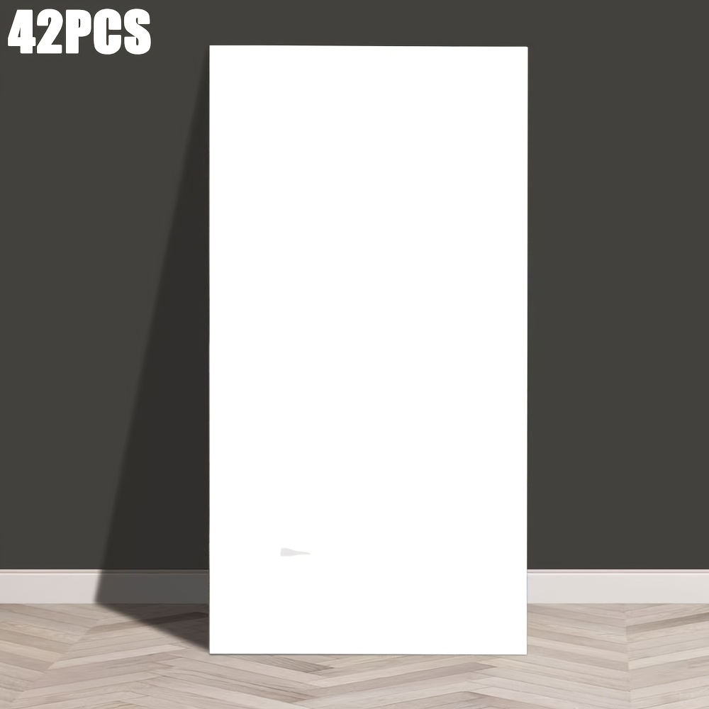 Image of 42pcs Self-adhesive Wall Stickers And Murals, Reusable Glossy End, Washable, Waterproof Imitation Ceramic Surface, Suitable For Home Decoration, Living Room, Kitchen, Walls, Bathroom