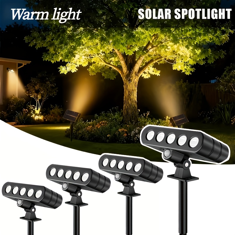 TEMU 4pcs, Led Automatic Sensing, 3 , 120° Adjustable Angle, Outdoor, Solar-powered, Ip44. Suitable For Outdoor Lighting In Courtyards, Gardens,