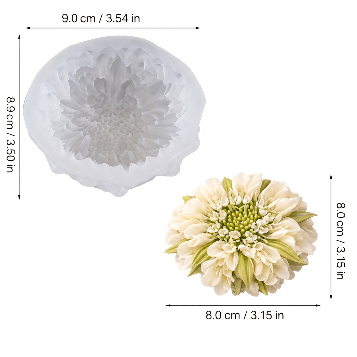 TEMU Resin Silicone Mold, 3d Large Chrysanthemum Flower Silicone Molds For Resin, Candle & Plaster Crafts - Reusable Soft Mold For Diy Stones, Ideal