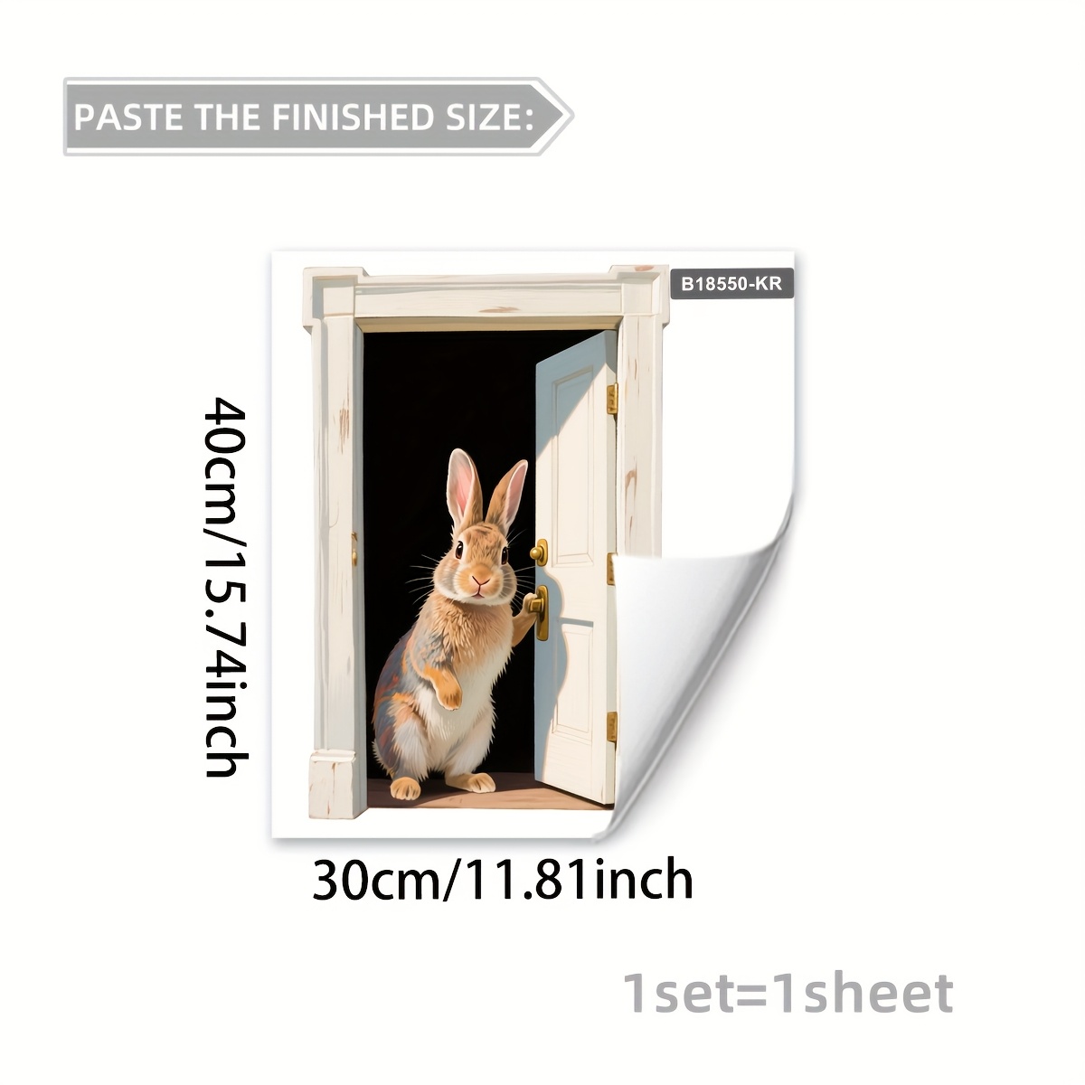 Image of 1 Sheet Of Simulation Bunny Wall Stickers Home Landscaping Decorative Stickers Bedroom Living Room Sofa Entrance Background Decoration