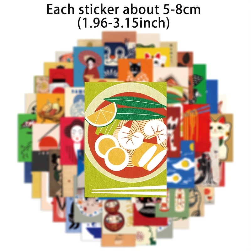 Image of 50 Japanese-style Graffiti Stickers For Motorcycles, Helmet Decals, And Stickers For Luggage, Notebooks, And Handmade Journals