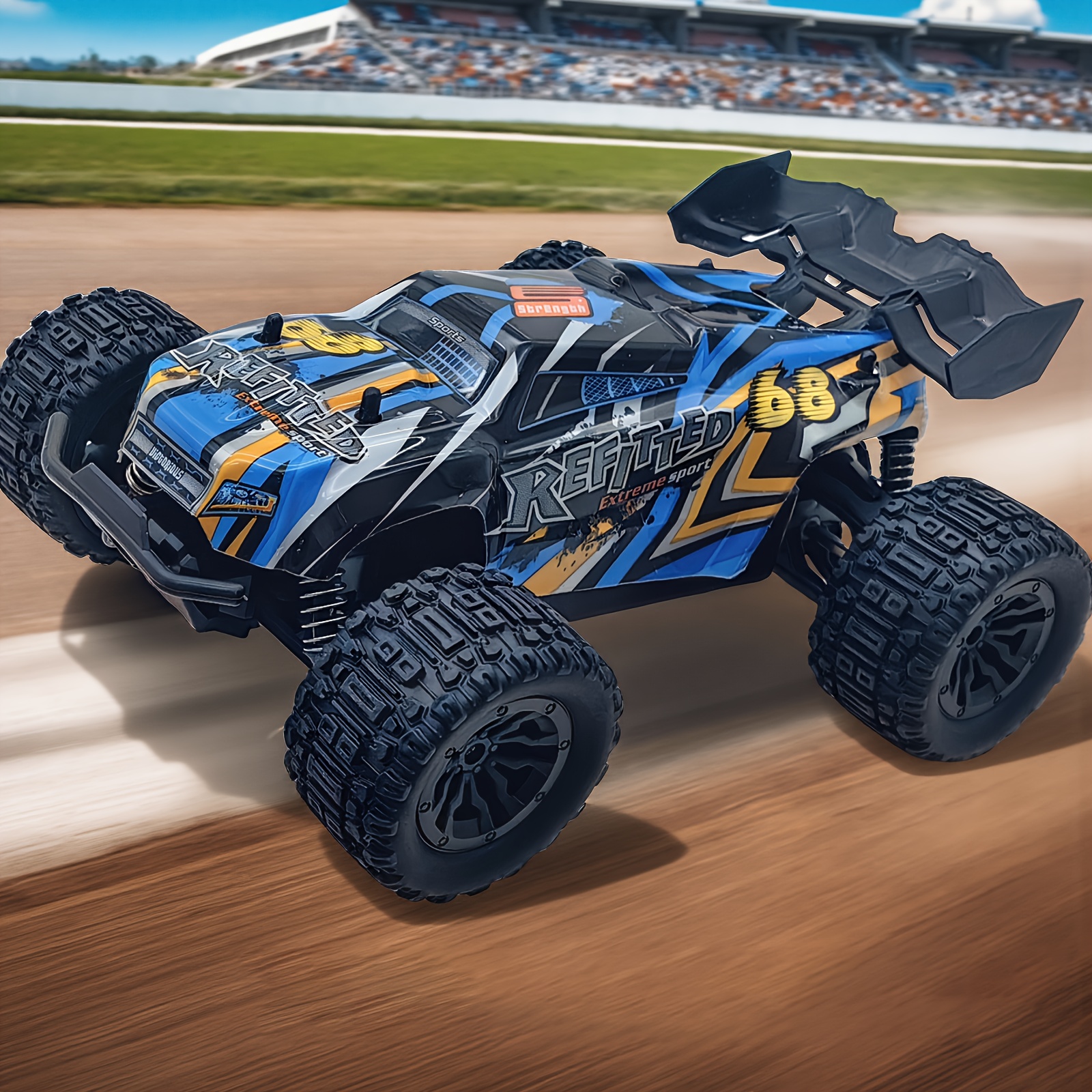 High-Speed RC 2.4GHz All-Terrain Monster LED Car, Brushless Motor, Remote Control Off-Road Toy Vehicle for Kids and Adults - Perfect Holiday Gift Choice, Outdoor Play Vehicle, Sporty Design, Durable Polyethylene, Rugged Design, Sturdy Construction
