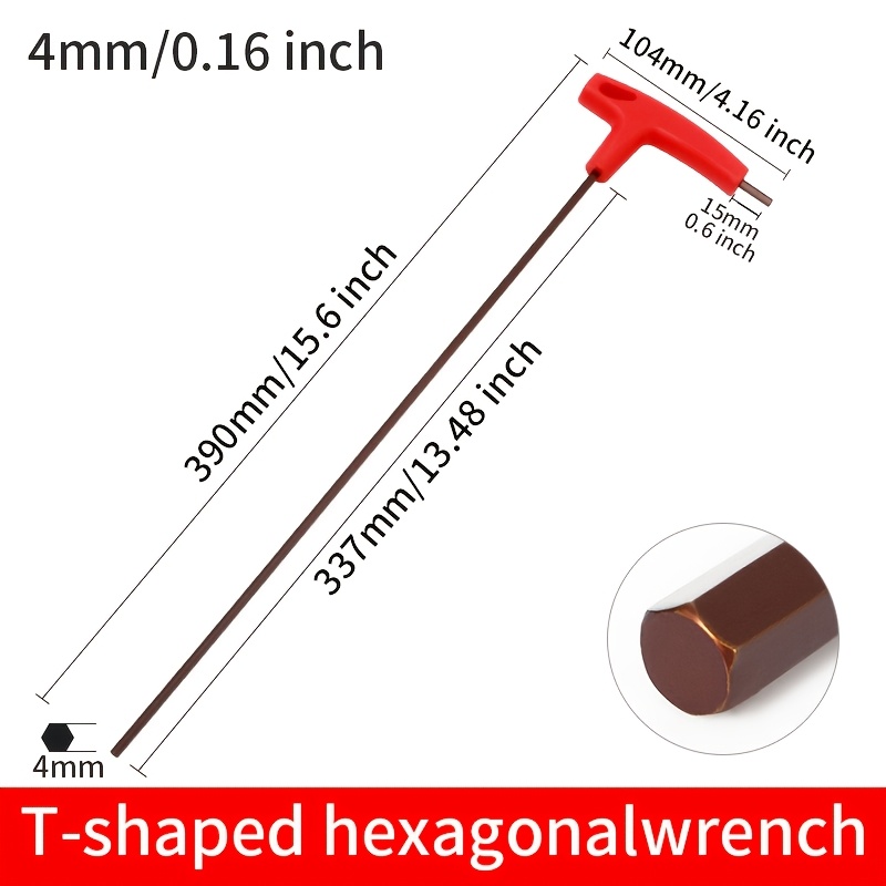 TEMU Extended Hex Key Bit, L-shaped Manual Double-ended Wrench, Candy Cane Style, S2 Steel Material, Wear-resistant And High Toughness, T-type Hex