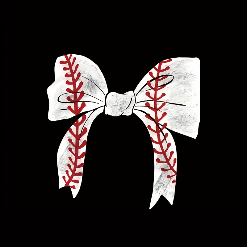 

Baseball Bow Iron-on Transfer Applique Patch For T-shirts, Diy Apparel, Masks, Jeans, Backpacks, Hats, Pillows - Durable, Washable, Easy Heat Press Decals, Personalized Style Accessory For Men