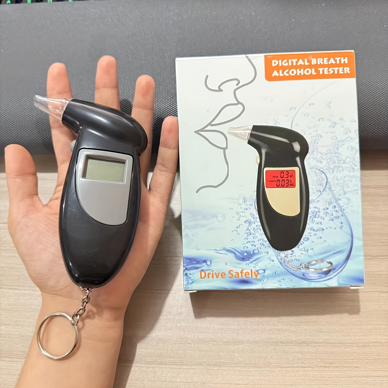 Portable Digital Alcohol Tester - Accurate Blood Alcohol Content Measurement, No Battery Operation Required, Ideal Choice for Car Accessories, Easy to Use, Convenient to Carry - Battery-Free