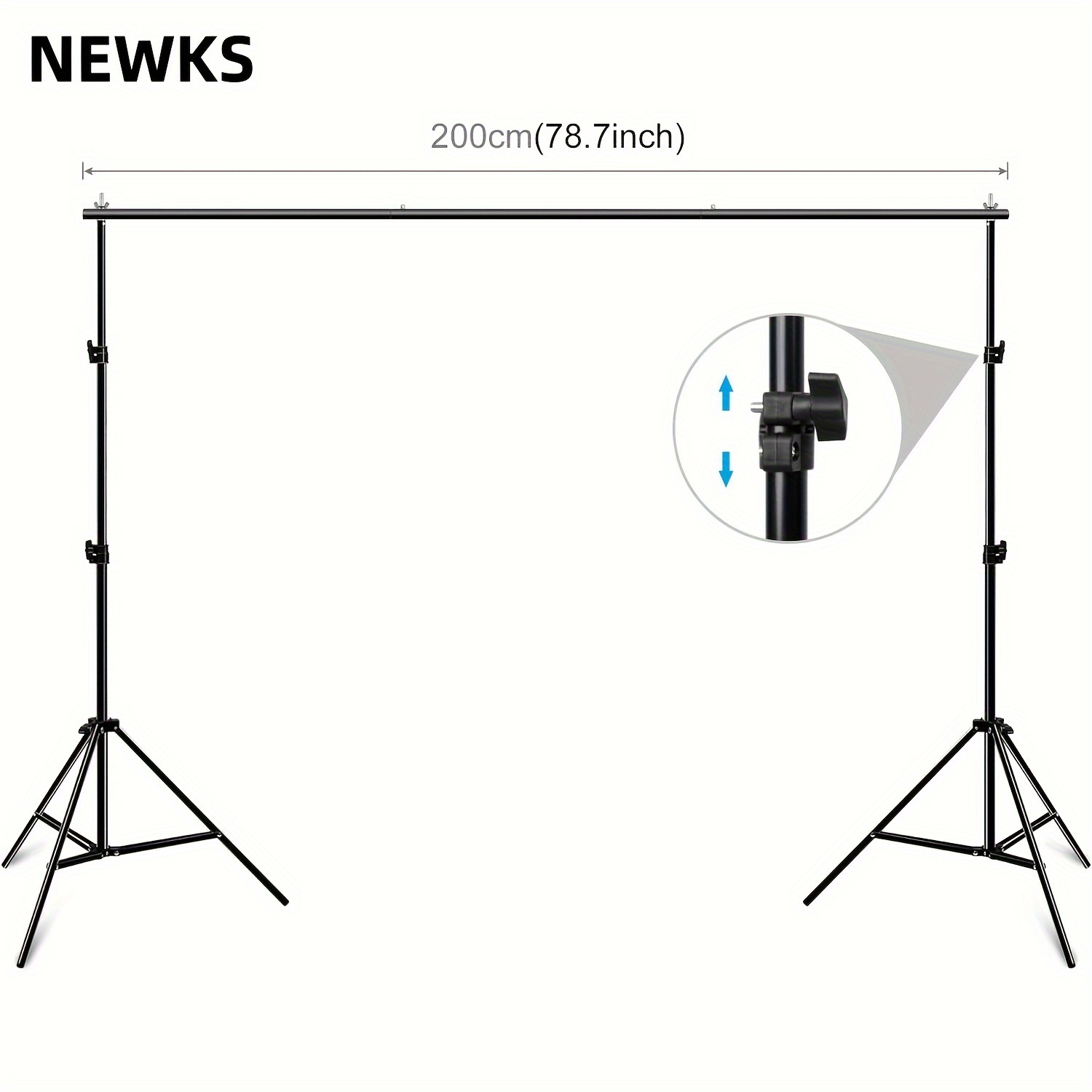 

Adjustable Backdrop Stand For , Parties, Weddings - 7x7ft/2x2m With 3 Crossbars, 4 Clamps, And Balloon Arch Support Kit