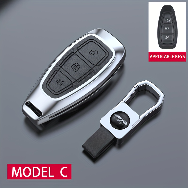 Car For Line Focus Kuga Edge Escape Metallic Leather Car Key Fob Case Additions