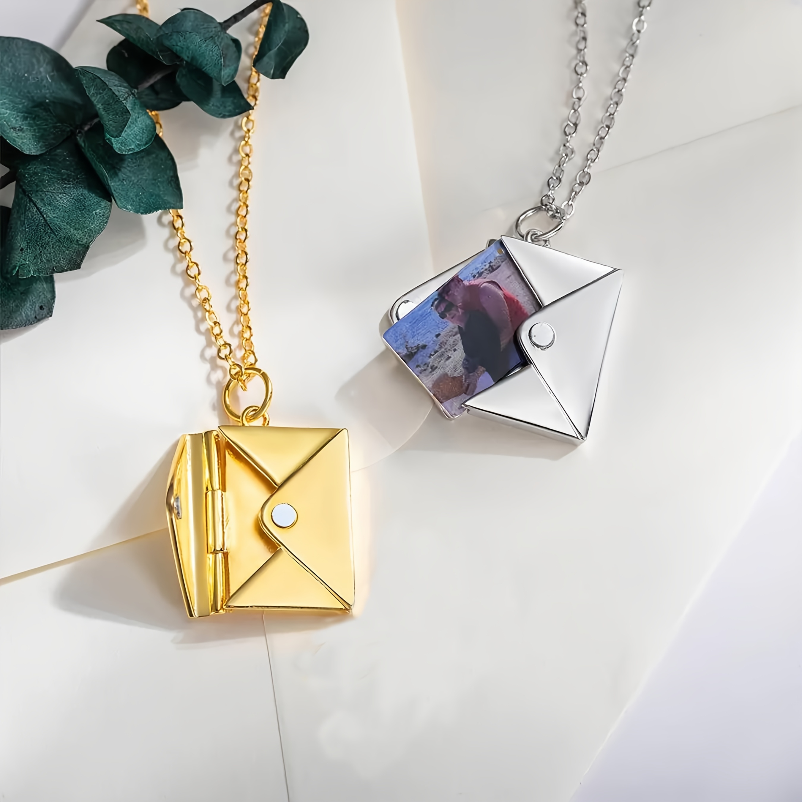 collar de foto en sobre personalizado – colgante de   personalizada con mensaje  , joyería de acero inoxidable impermeable para  , regalo   para novia,   o día de san valentín, joyería de regalo   | collar de estilo   | collar impermeable, collar personalizado 1