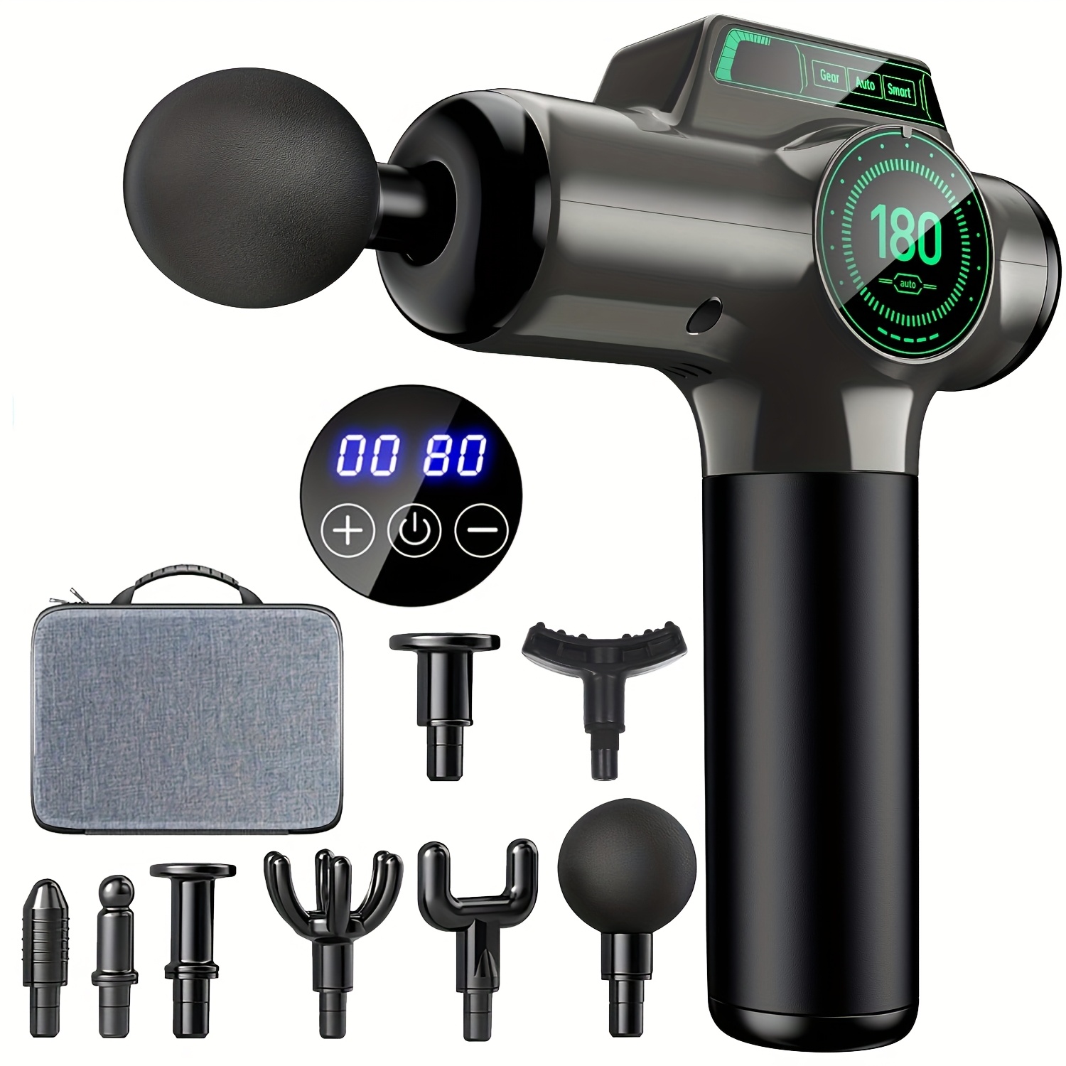 99 speed for deep tissue percussion designed for and relaxation   with 8 interchangeable attachments for and massage