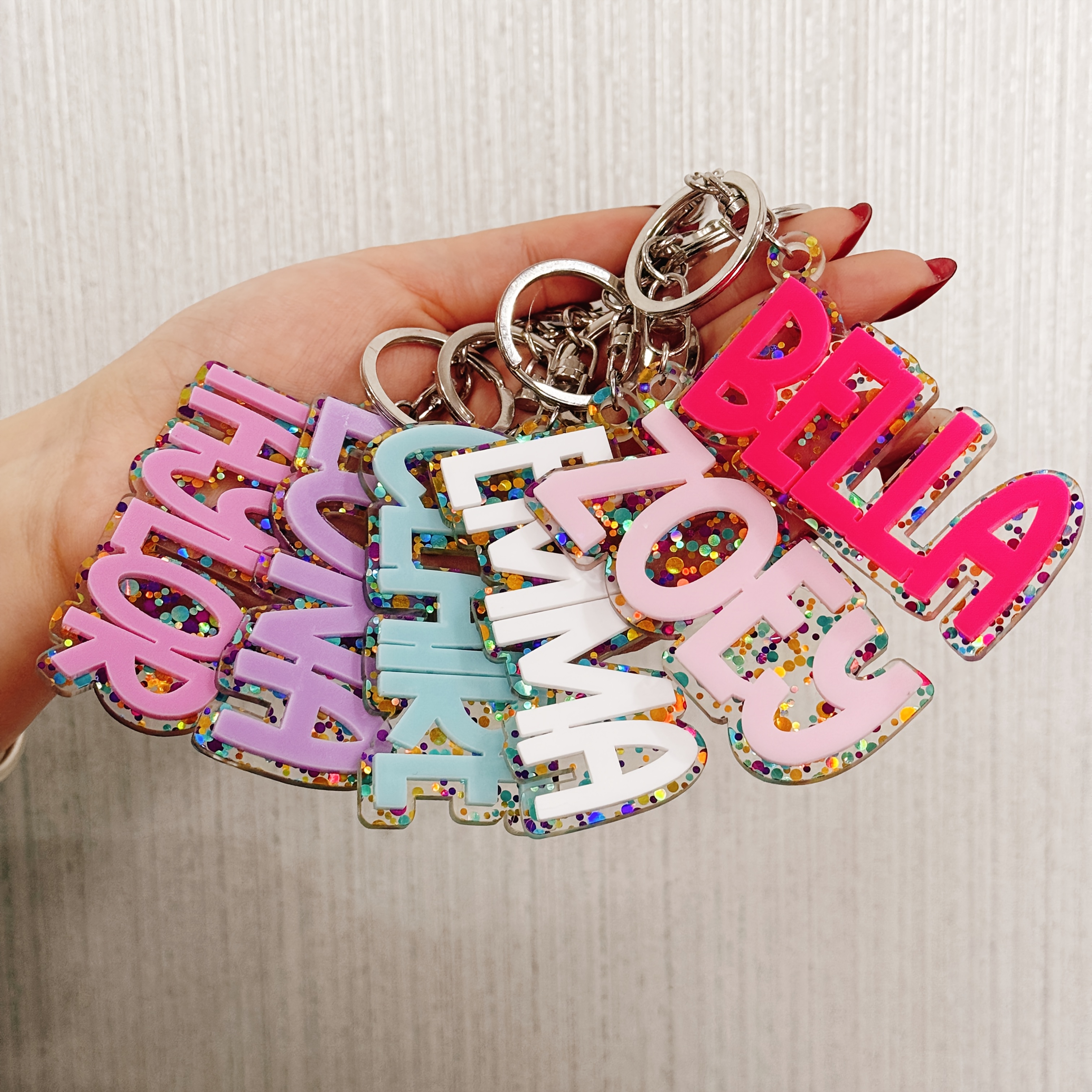 Resin Keychain Personalized Music Keychains Valentine's Day