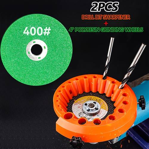 2pcs set multifunctional drill bit sharpener with 4 polyresin wheels universal for 2 13mm bits instantly renew old drills grinding easy operation cost saving tool for diy professionals