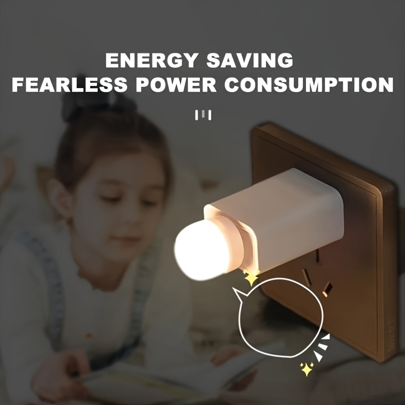 2pcs Veilleuse LED sans fil avec prise USB, chargeur mobile, petite lampe de lecture ronde, protection des yeux, lampe de chambre pour lecture