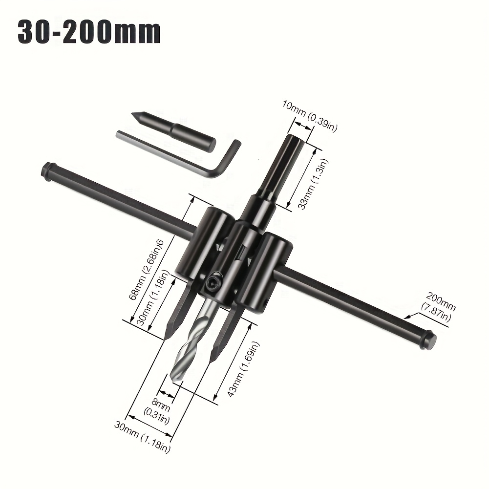 Image of 1pc Pta Adjustable For Wood & Metal - Smooth, Burr-free Circular Cutting With Blade, 30mm-120mm Range, Ideal For Diy & Professional Use, Metal Drilling| Holes|alloy Steel Blade