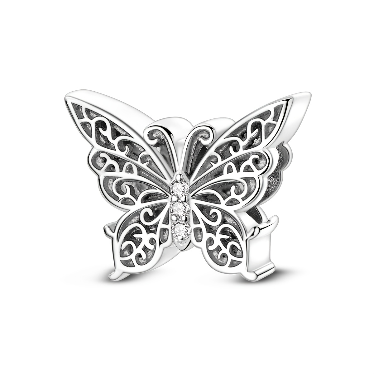 TEMU 1pc Silver Color Charms Beads For Women Vintage Openwork Pattern Charms Box Packaging Jewelry Gifts Fits Original Bracelet & Necklace Diy Making