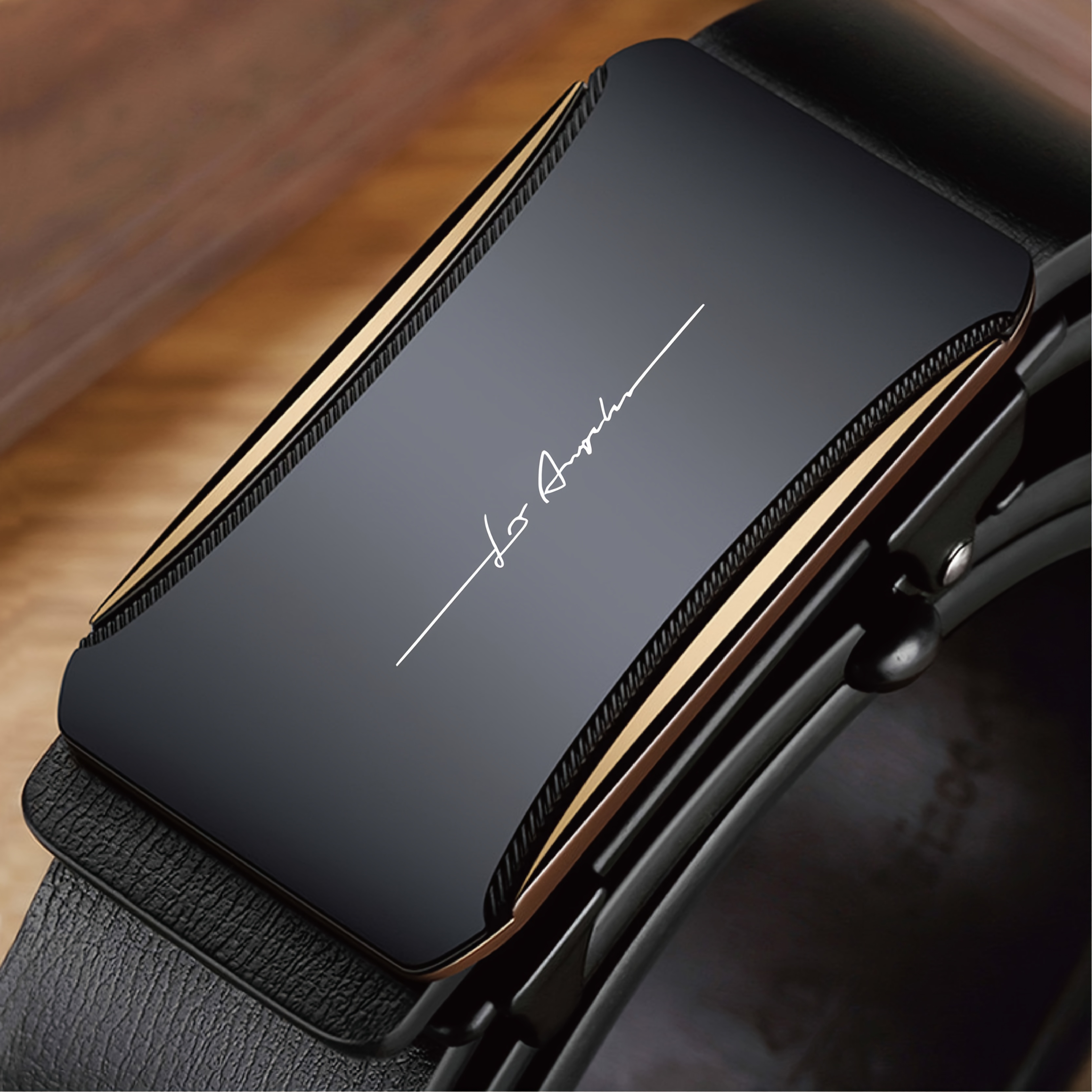 TEMU Los Angeles Pattern Men's Business Belt, Automatic One-button Adjustment, Comfortable Wear, Suitable For Business Travel And Daily Commute,