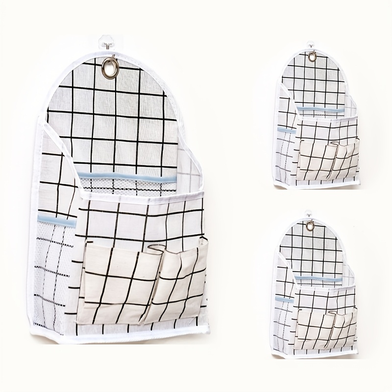 3pcs Wall Mounted Storage Bag With Pockets, Multifunctional Hanging Bag, , Hanging Storage Bag, Used For Wardrobe, Dormitory, Bedroom, Bathroom, Kitchen Storage Bag