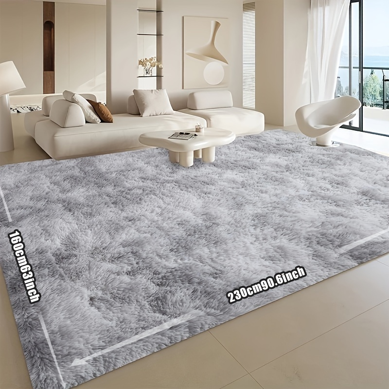 TEMU 1pc Tie-dyed Plush Soft Indoor Fluffy Carpet, Plush Carpet, Water-absorbent, Non-slip And, Suitable For Living Room And Bedroom Areas, For Home