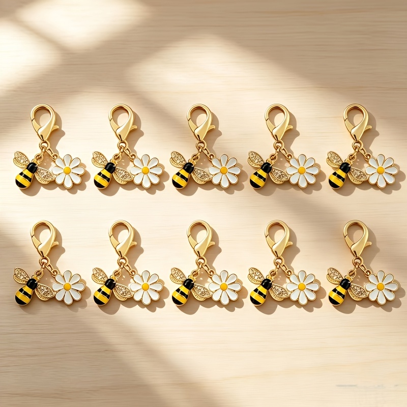 TEMU Lot de 10 porte-clés pendentifs Abeille et , accessoires de sac, breloques cadeaux porte-clés Abeille