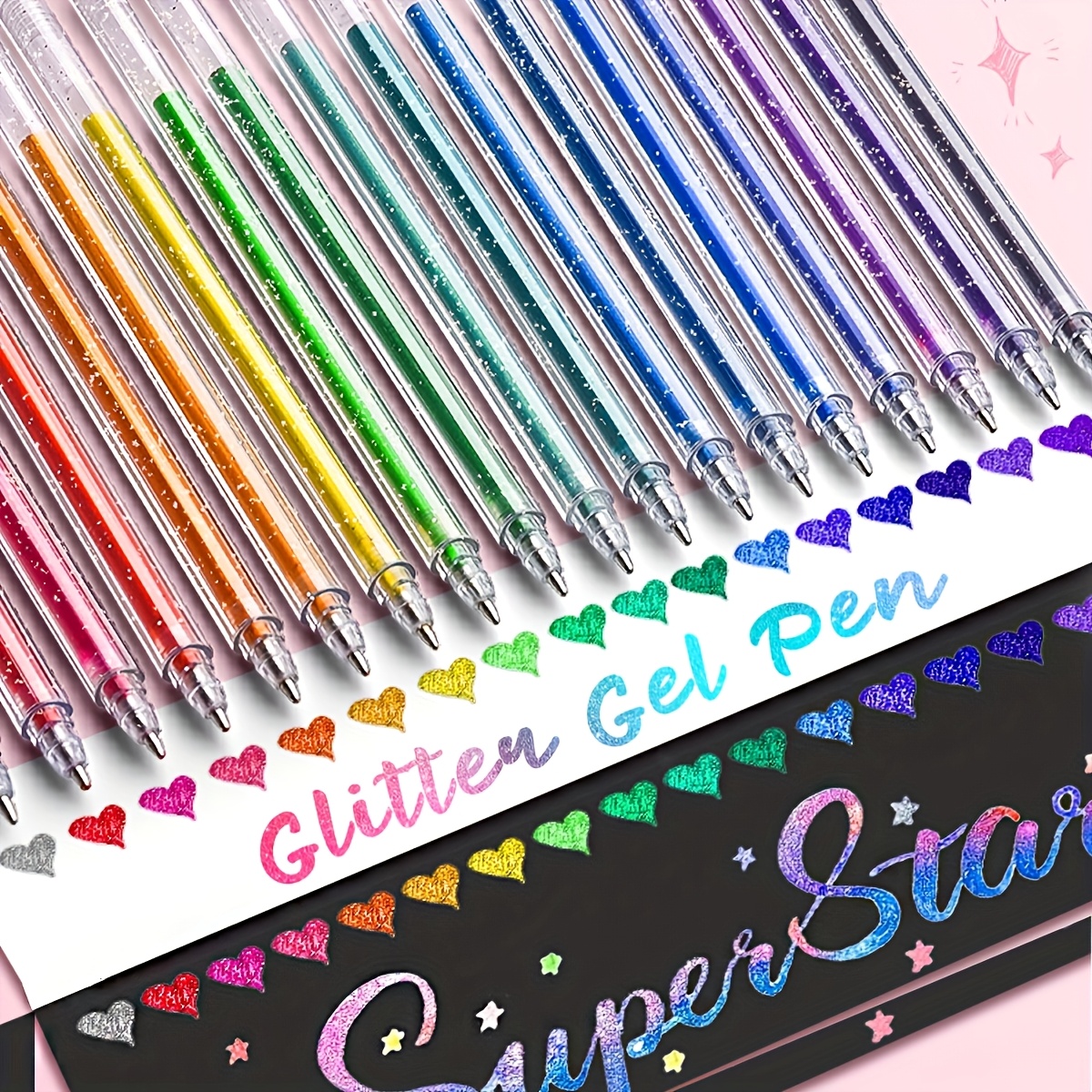Caelura 8 Glitzerstifte Pastell - Regenbogen Gelstifte Mit Einhorn-Motiv
