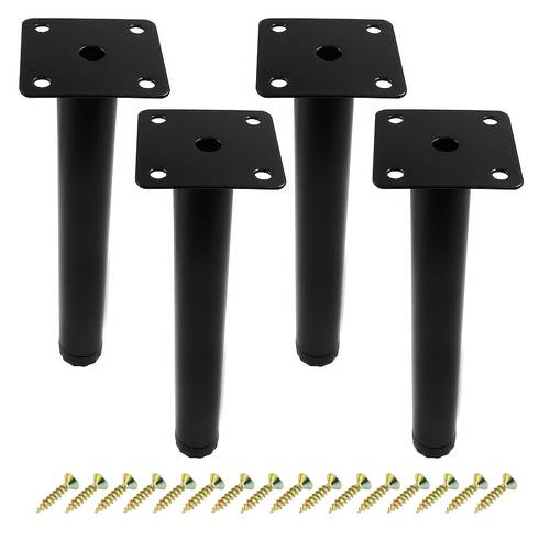4pcs 8 inch adjustable metal furniture feet heavy duty metal frame with 4 sharp tapered legs 3 58 height 2 75 width for tables chairs sofas upholstery frame support space saving design for contemporary homes