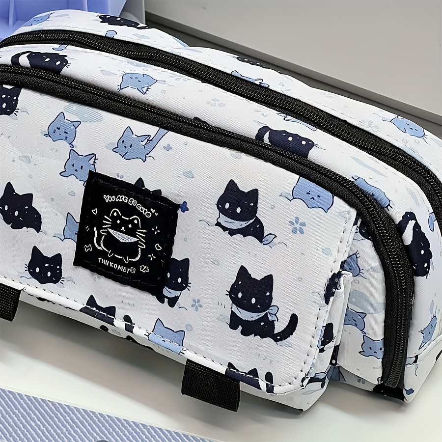 

Large Capacity Cute Cat Pencil Case, Multifunctional Storage Bag, Polyester, Ideal Gift, Little, Pencil Case