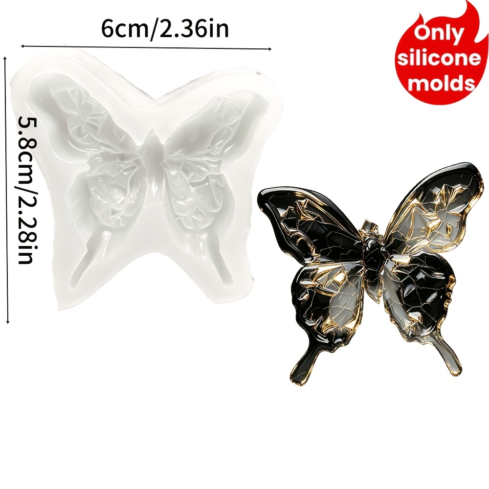 TEMU 1 moule de moulage en résine, moule en silicone pour décoration de bijoux avec motif papillon et strass, moule en silicone pour résine époxy,