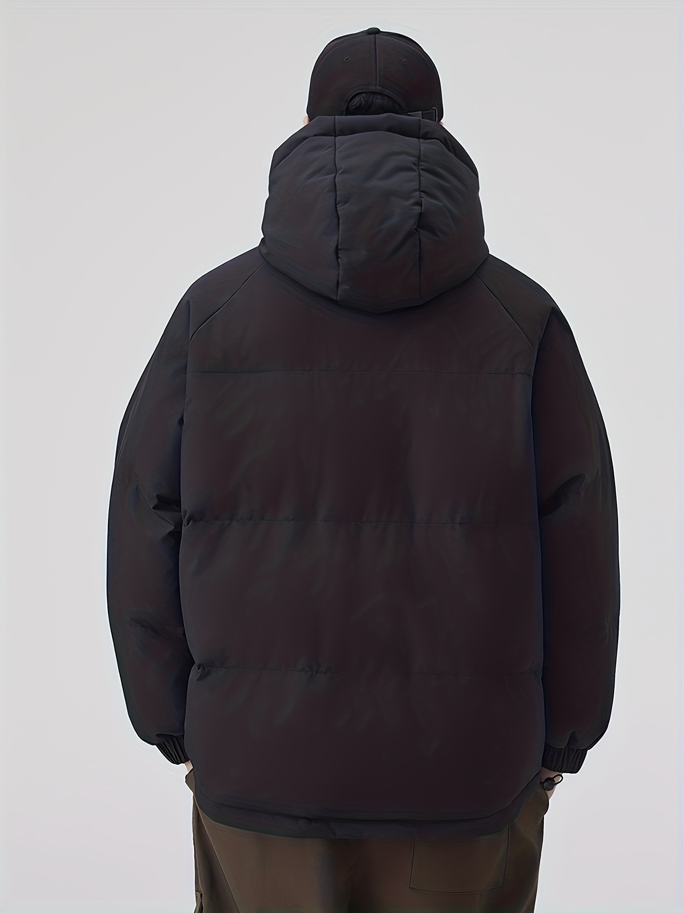 Men's Vintage Patchwork Padded Hooded Jacket, Thickened & Warm