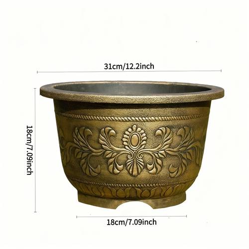 7 gallon 1 gallon thickened planter pots bronze black round plastic flower pots with drainage holes european planters suitable for vegetables fruits and for indoor and outdoor use