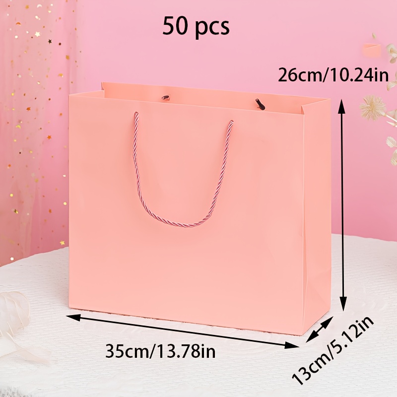 Gift for Her/Him 50pcs Pink White Cardboard Bags