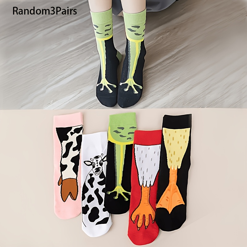 3 Pairs Of , And Animal-themed Footwear With Cute Designs. Perfect For Casual Wear At Gatherings Or Parties. Great For Gifting