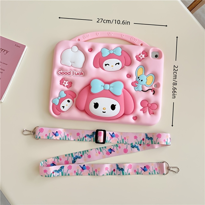 Sanrio My Melody Cartoon Tablet Case for Tab A7/A8/A9/A9+, Full-Body Protection, 360° Rotating Stand, Tablet Protection, Cute Design, Kawaii Aesthetic, Snug Fit, Durable Cover, Multiangle Stand, Sanrio Fans, Anime Lovers