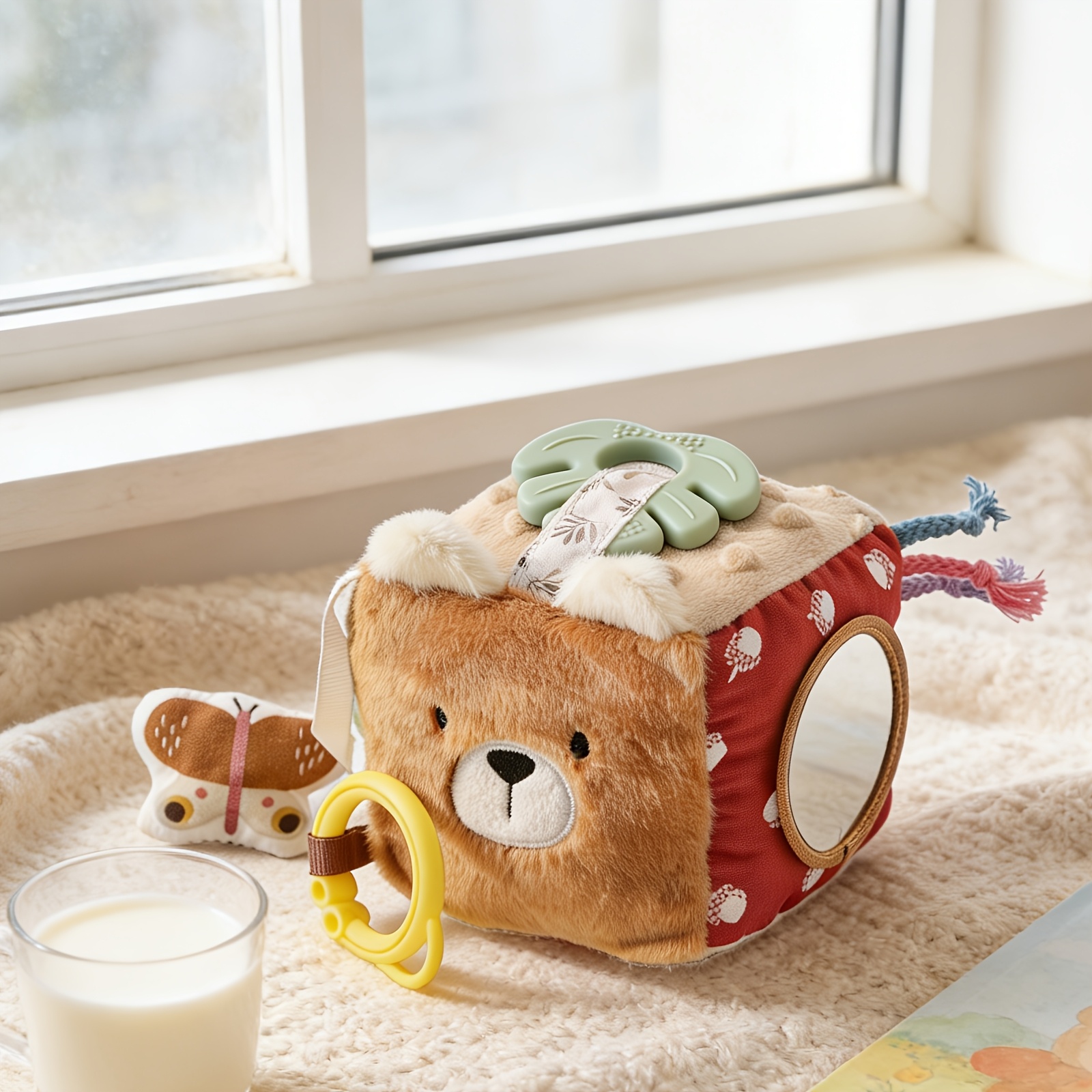 Visual Tactile Forest Animals Educational Blocks, Multifunctional Cube Toy