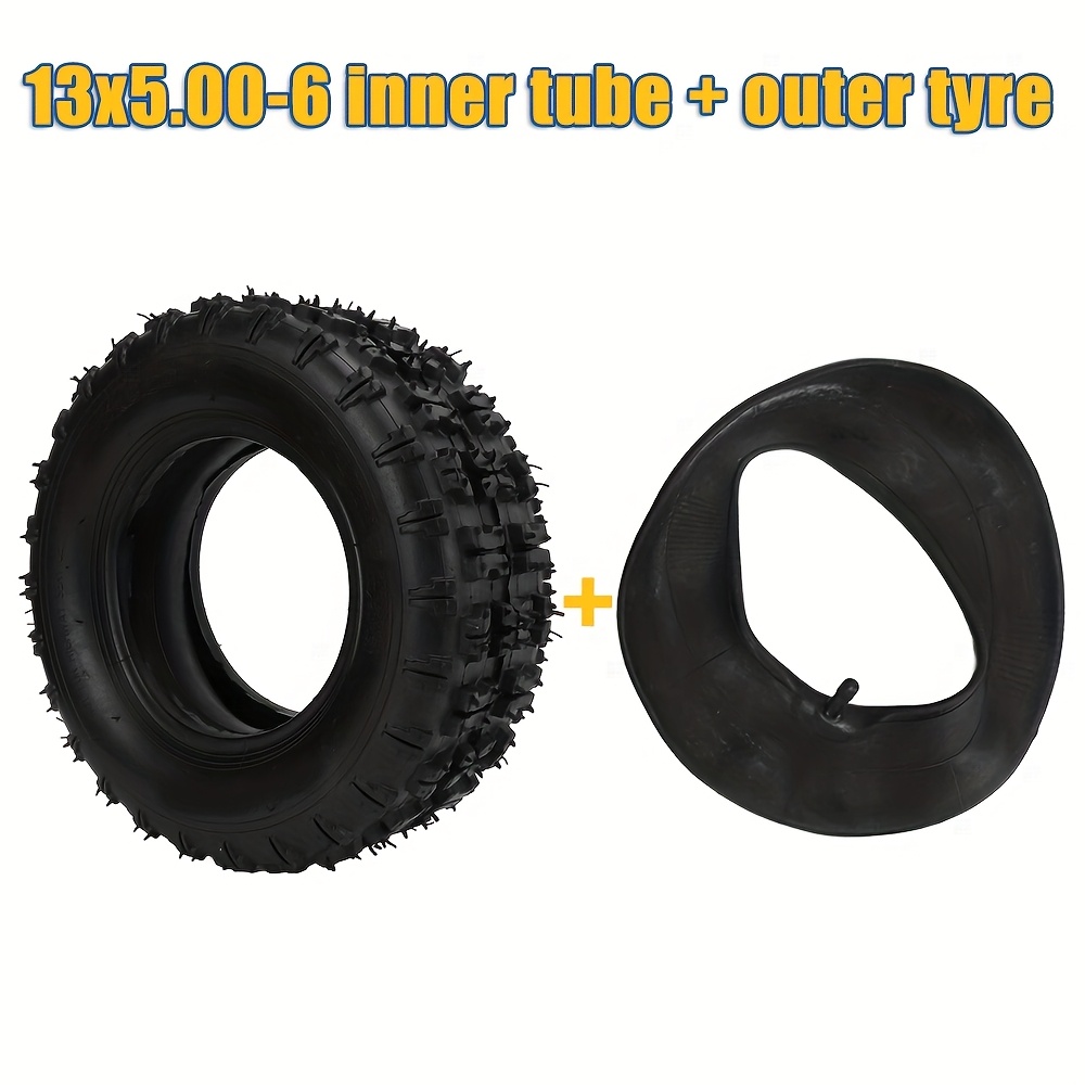 Image of 13x5.00-6 Tire And Inner Tube Set, Straight Valve Stem, For Scooter Parts & Additions 13*5.00-6, Off-road Use Off-road Use