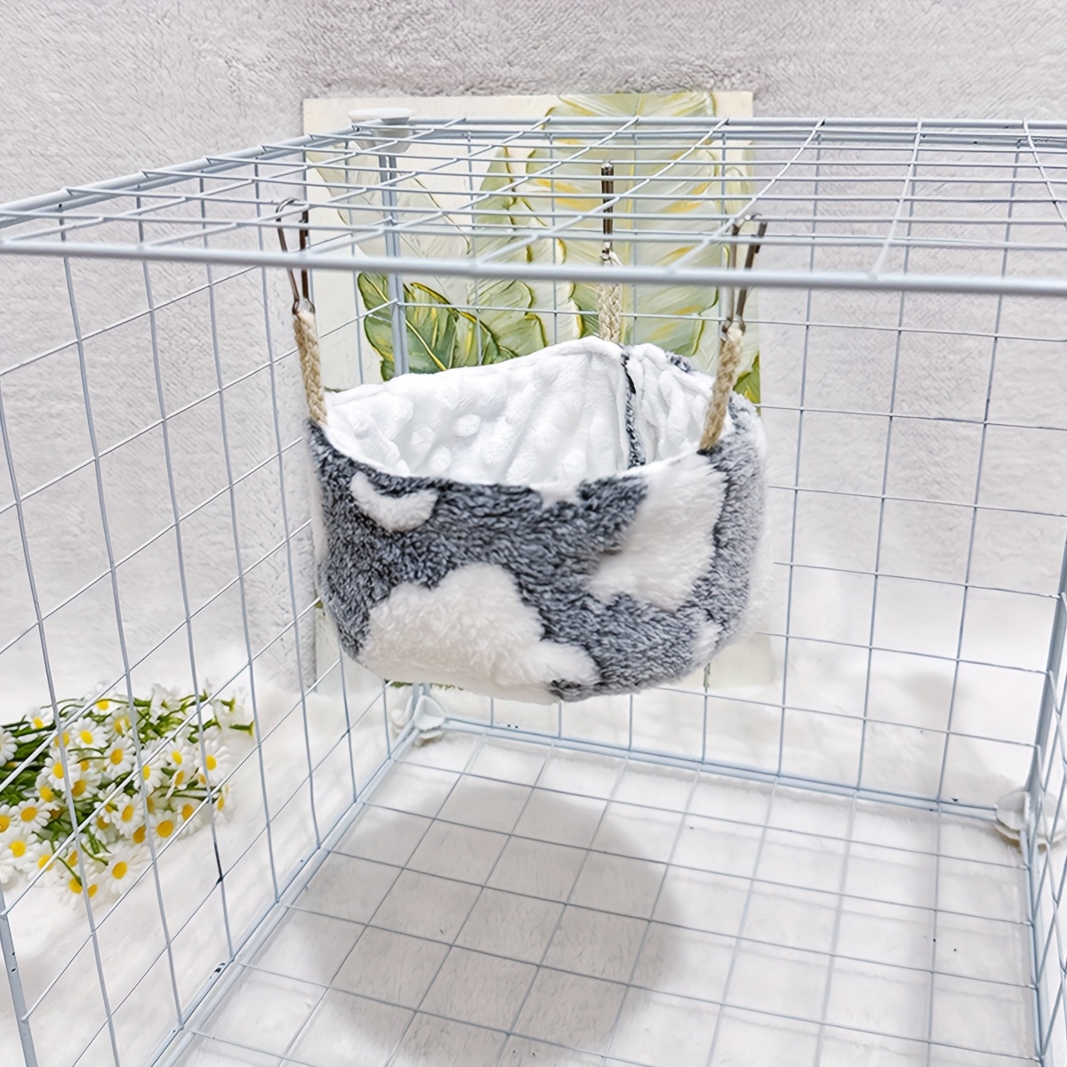 E-shop Hamster Hängenest Honigbeutel Hängende Schlafsack Hängematte Meerschweinchen Versteck Fancy Rat Frettchen Fleece Hängematte Anti-Ziehen Kleines