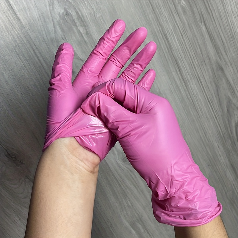 50pcs Multi-Color Disposable Nitrile Gloves for Kitchen, Pet Bathing, Hair Dye, Manicure & Food Prep - Essential Household Cleaning Supplies, Small Tools, Disposable Apparel