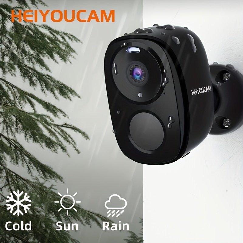HEIYOUCAM Lauko Belaidės Apsaugos Kameros, 3MP Baterija Maitinama WiFi Apsaugos Kamera su Prožektoriumi & Sirena Signalizacija, 2 Krypčių Garso, Spalvotas Naktinis Matymas, AI&PIR Judesio Aptikimas, AI Aptikimas Namų Apsaugai, Veikia su Alexa, 2 Krypčių Pokalbis, Atsparus Vandeniui, PIR Judesio Aptikimas, Atsparus Orui, 2 Krypčių Garso Apsauga, Juoda