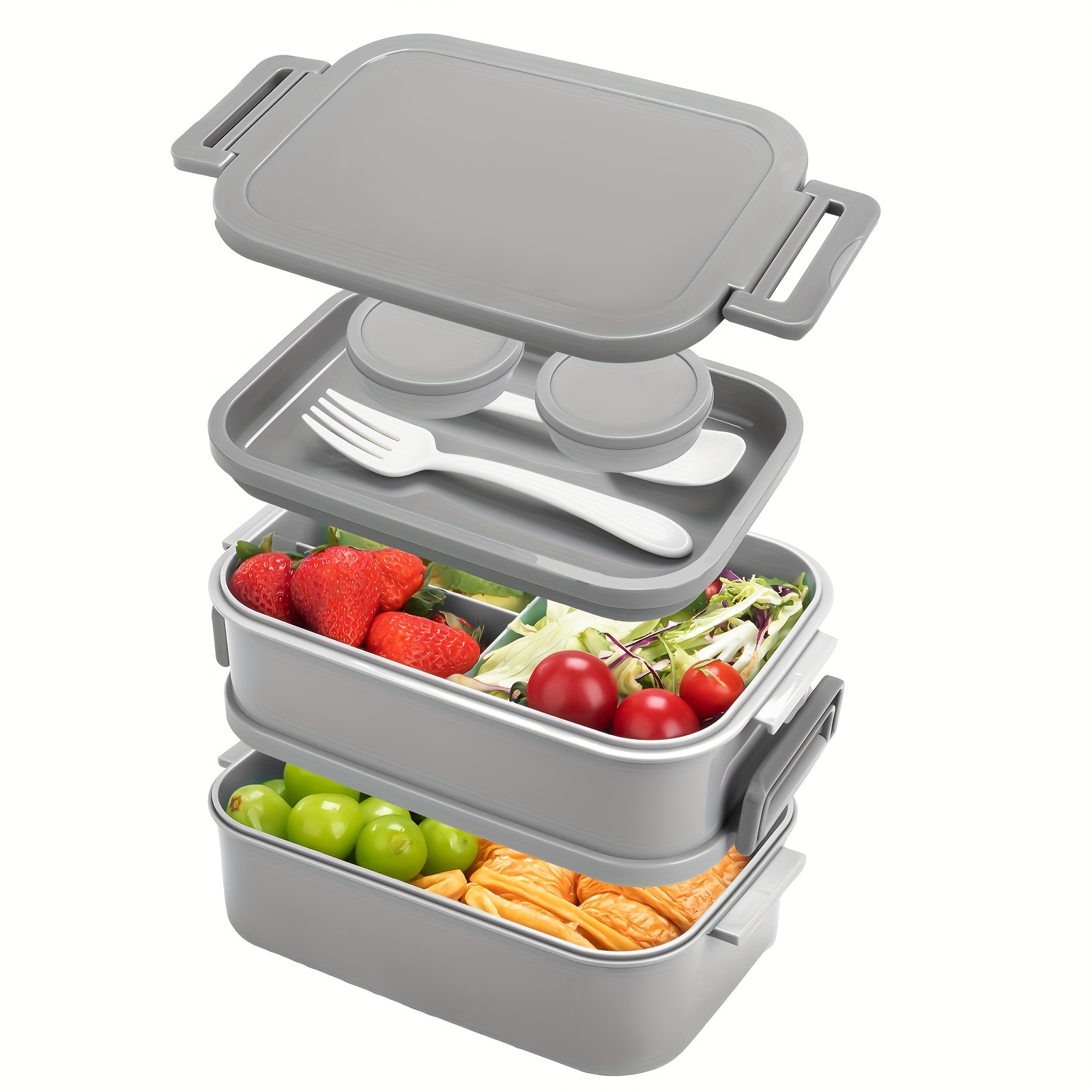 1pc Adult Lunchbox 2130ml Large Volume Bento Box Leakproof Lunch Container For Office, School (green)