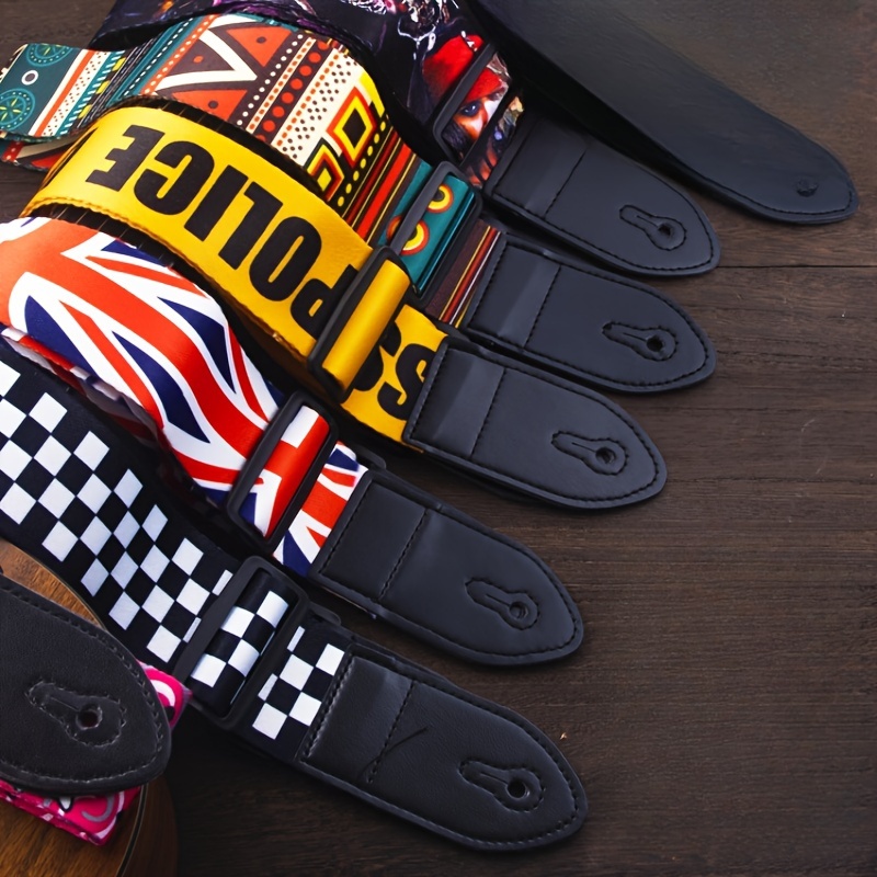 

Adjustable Cloth Guitar Straps With Unique Patterns - Universal Fit For Acoustic, Electric & Bass Guitars - Comfortable & Durable Musician Accessories