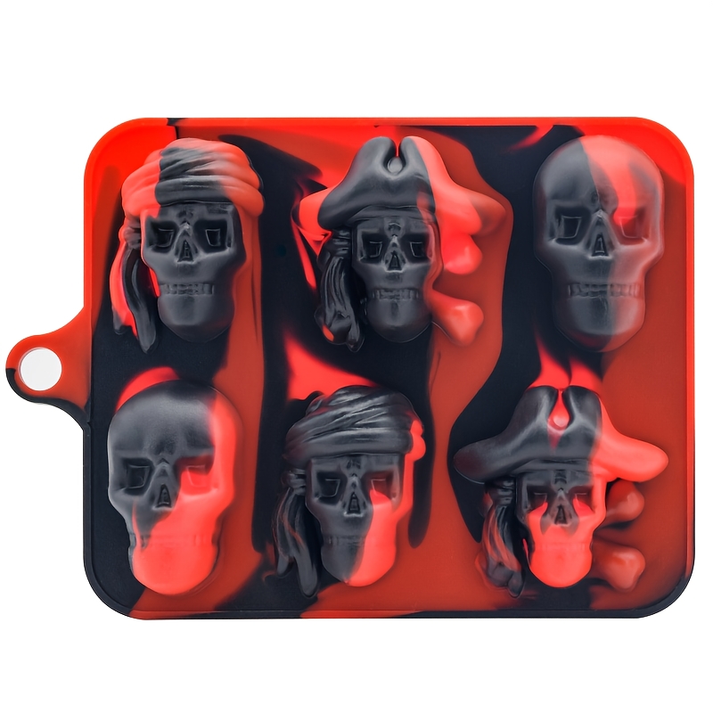 Skull Silicone Ice Cube Tray with 6 Compartments